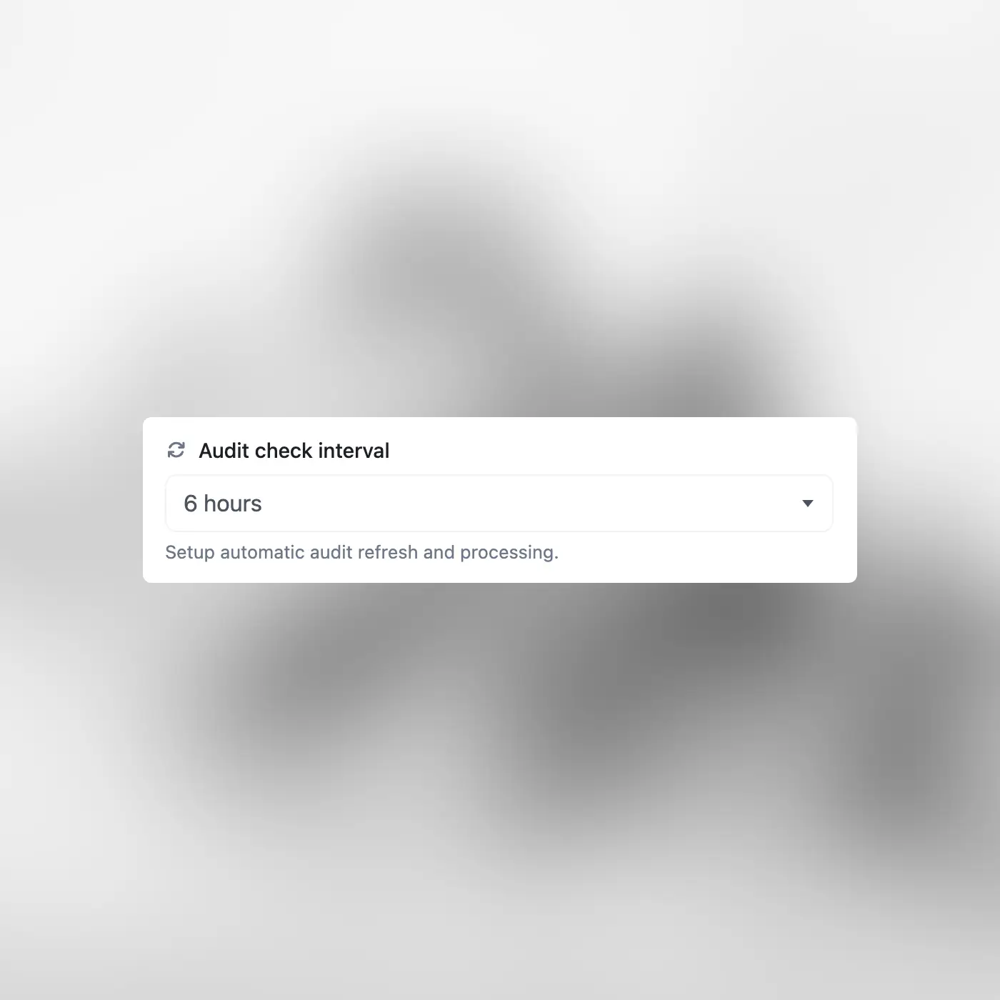 Screenshot della funzione di audit ricorrente dell'app