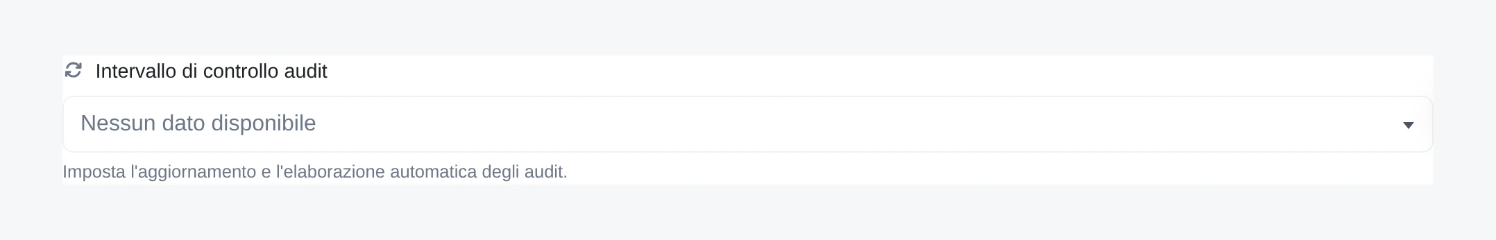 Screenshot della funzione di audit ricorrente dell'app