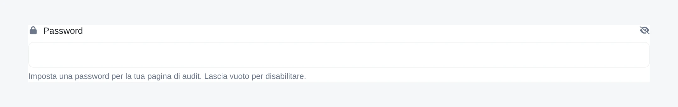 Screenshot della funzione di audit della protezione tramite password